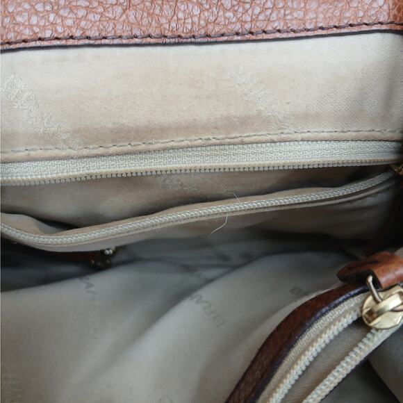 Brahmin Genuine Pebbled Leather Flap Shoulder Crossbody Bag Retro Twist Lock - Picture 9 of 15